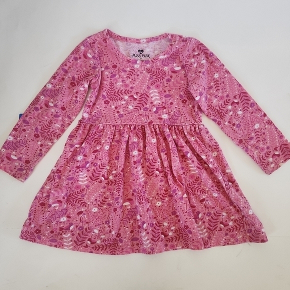 Miss Pink Long Sleeve Floral Flare Girls Dress 3T - Picture 3 of 6